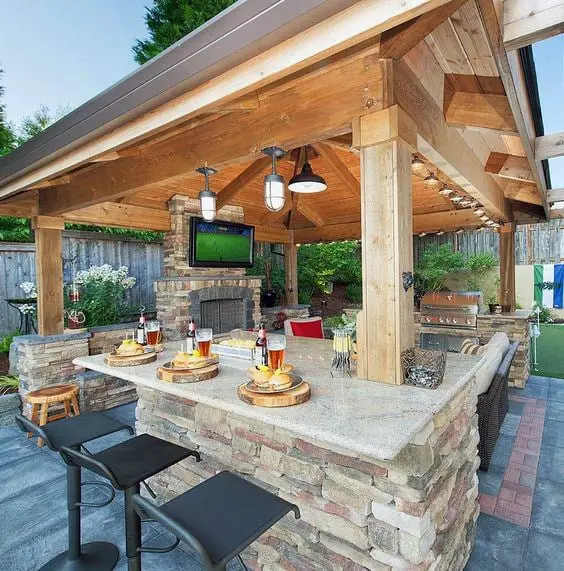 Beautiful backyard bar