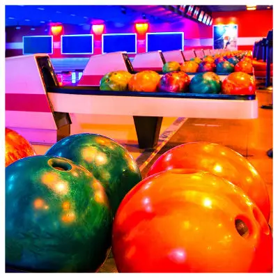 Colored bowling balls